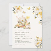 ブライダルティーパーティーフローラバタフライブライダルシャワー 招待状 (正面)