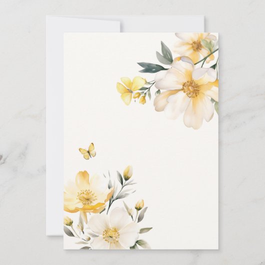 ブライダルティーパーティーフローラバタフライブライダルシャワー 招待状 (裏面)