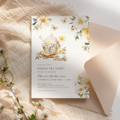 ブライダルティーパーティーフローラバタフライブライダルシャワー 招待状