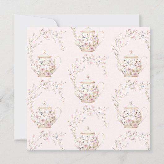 ブライダルティーパーティーワイルドフラワーブライダルシャワー 招待状 (裏面)