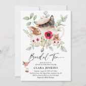 ブライダルティーパーティー動物&緑ブライダルシャワー 招待状 (正面)