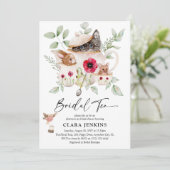 ブライダルティーパーティー動物&緑ブライダルシャワー 招待状 (スタンド正面)