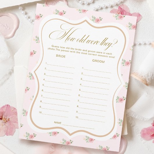 ブライダルティーパーティー年齢のゲームカードを推測 招待状