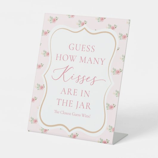 ブライダルティーパーティー数の推測キス 台座サイン (正面)