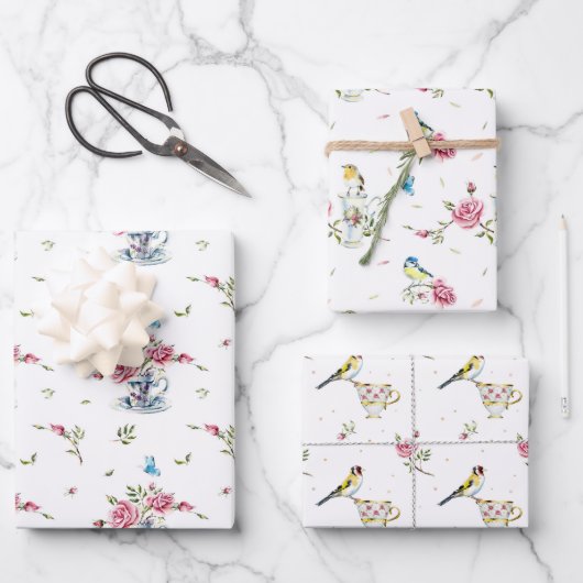 ブライダルティーパーティー水彩色 ラッピングペーパーシート (正面)