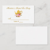 ブライダルティーパーティー金ゴールドピンクテーブル座席表 エンクロージャーカード (正面/裏面)