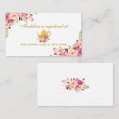 ブライダルティーパーティー金ゴールドピンクレジストリ挿入カード エンクロージャーカード (正面/裏面)