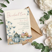 ブライダルティービクトリアンヴィンテージフローラブライダルシャワー 招待状