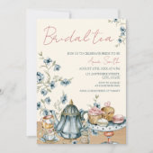 ブライダルティービクトリアンヴィンテージフローラブライダルシャワー 招待状 (正面)