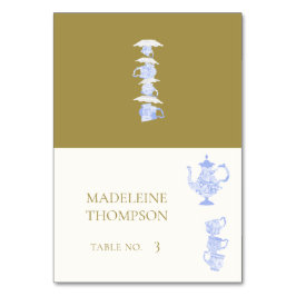 ブライダルティーブルー中国セットホワイトレース座席表 テーブルナンバー