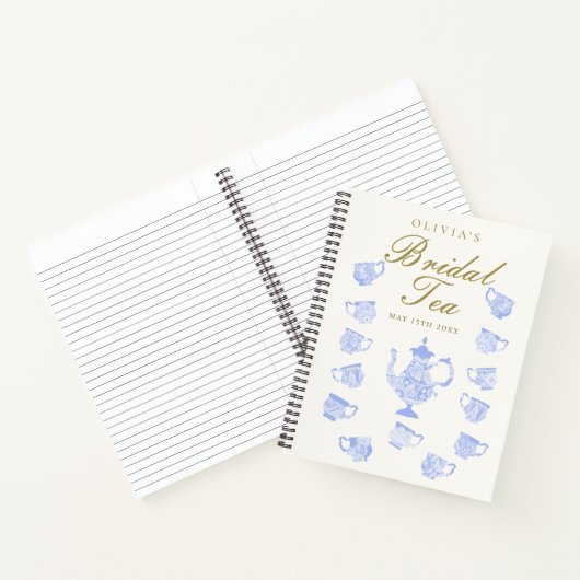 ブライダルティーブルー中国ホワイトレースシャワーギフトリスト ノートブック (内部)