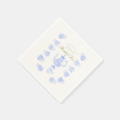 ブライダルティーブルー中国ホワイトレーススクリプトシャワー スタンダードカクテルナプキン (角)