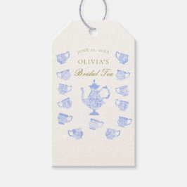 ブライダルティーブルー中国ホワイトレース金ゴールドシャワー ギフトタグ