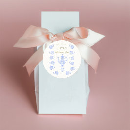 ブライダルティーブルー中国ホワイトレース金ゴールドシャワー ラウンドシール