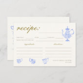 ブライダルティー中国セットレースシャワーレシピカード (正面/裏面)