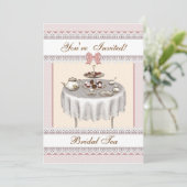 ブライダルティー パーソナライズ パーティー インビテーション - ピンク (スタンド正面)