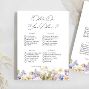 ブライダルティーWhat On Your Phoneブライダルシャワーゲーム
