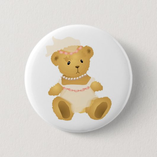ブライダルテディベア 缶バッジ (正面)