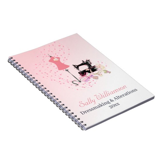 ブライダルドレスの修正 ピンク ノートブック (右側)