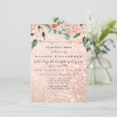 ブライダルドレススパークバラVIP赤面バラ花模様 招待状 (スタンド正面)