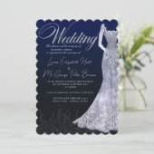 ブライダルドレスダイヤモンドブルー結婚式招待状 招待状 (スタンド正面)