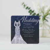ブライダルドレスダイヤモンドブルー結婚式招待状 招待状 (スタンド正面)