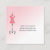 ブライダルドレス変更ピンク スクエア名刺 (裏面)