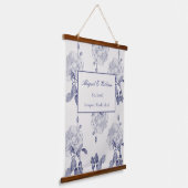 ブライダルネイビー&タウプウォーター色バラ 吊り下げ型タペストリー (傾斜あり)