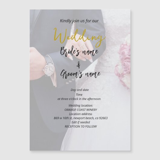 ブライダルパーティお祝い マグネット招待状 (正面)