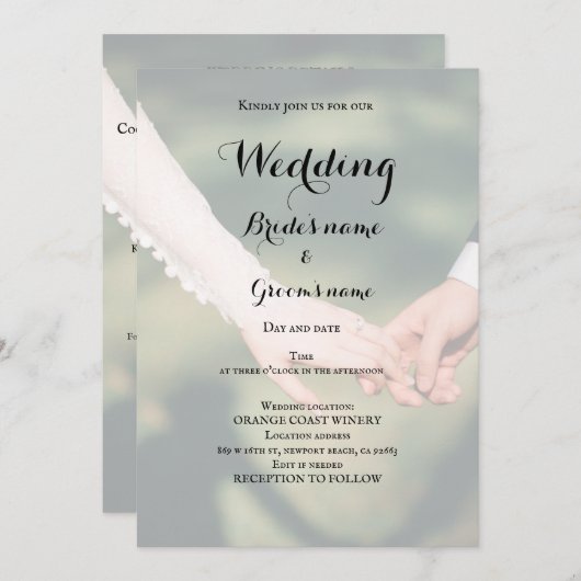 ブライダルパーティお祝い 招待状 (正面/裏面)