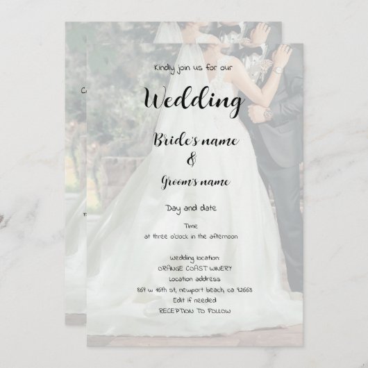 ブライダルパーティお祝い 招待状 (正面/裏面)