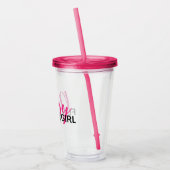 ブライダルパーティのギフトのピンクのフラワー・ガールの水差し アクリルタンブラー (左)