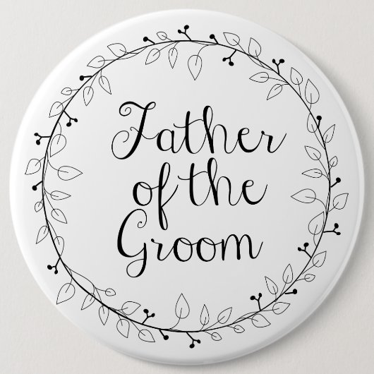 ブライダルパーティの名札-新郎の父 缶バッジ (正面)