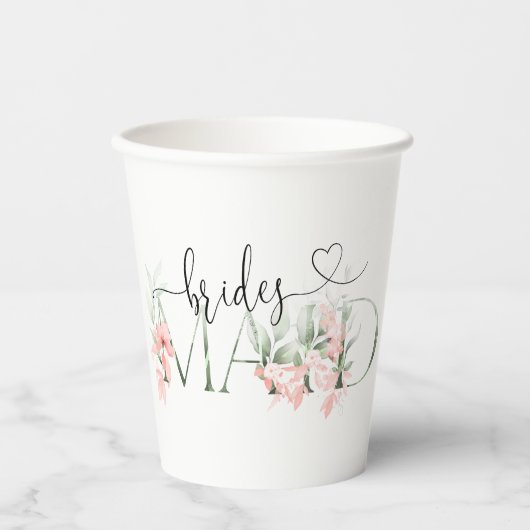 ブライダルパーティの好意とブライデスメイド紙カップ 紙コップ (正面)