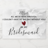 ブライダルパーティの申し出は私の花嫁モダン スパークリングワインラベル (シングルラベル)