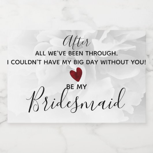 ブライダルパーティの申し出は私の花嫁モダン スパークリングワインラベル (シングルラベル)