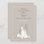 ブライダルパーティの要求カード 招待状 (正面/裏面)