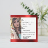 ブライダルパーティのFotoの幾何学の赤いルビー色の金属 招待状 (スタンド正面)