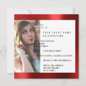 ブライダルパーティのFotoの幾何学の赤いルビー色の金属 招待状 (正面)