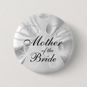 ブライダルパーティエレガントホワイトサテフェイクン 缶バッジ (正面)