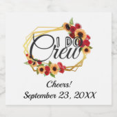 ブライダルパーティギフト、私クルー、ひまわり、バラ スパークリングワインラベル (シングルラベル)