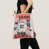 ブライダルパーティサンキューミッドセンチュリーモダンヴィンテージ トートバッグ (クローズアップ)