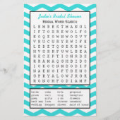 ブライダルパーティシャワー語検索ゲームターコイズ (正面)