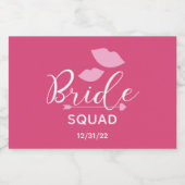 ブライダルパーティピンクきらめくワインラベルキス スパークリングワインラベル (シングルラベル)