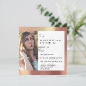 ブライダルパーティフォート形状銅バラ金属 招待状 (スタンド正面)