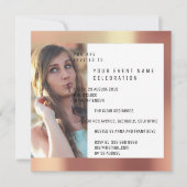 ブライダルパーティフォート形状銅バラ金属 招待状 (正面)