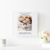 ブライダルパーティブライドメイドプロポーズフォト招待状 スクエア壁時計 (ホーム)