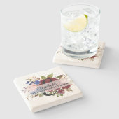 ブライダルパーティブリーズメイドギフトブルゴーニュブルー ストーンコースター (横)