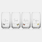 ブライダルパーティブリーズメイドバタフライ名前をカスタムする ガラス缶 (裏面)