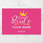 ブライダルパーティミニきらめくワインラベル熱ピンクCr スパークリングワインラベル (シングルラベル)